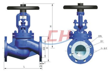 國標波紋管截止閥結構圖